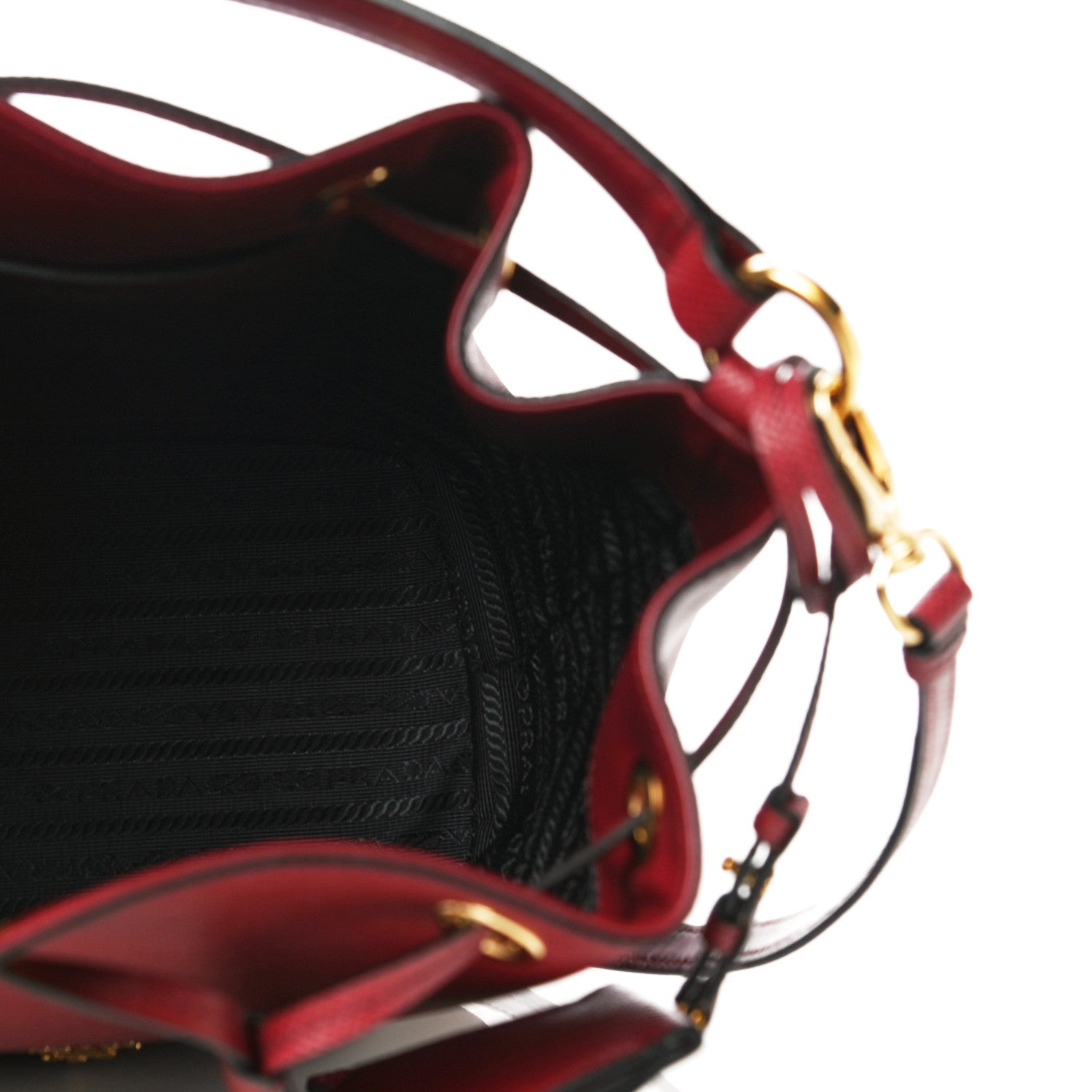 Prada Saffiano Cuir Bucket Bag Cerise 5 of 10