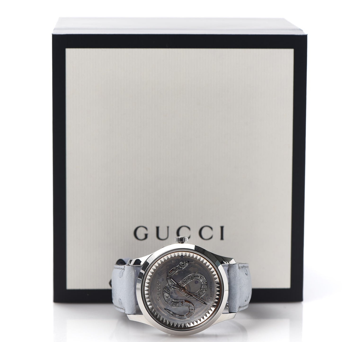 Stainless Steel Ostrich Blue Mother of Pearl 38mm G-Timeless Snake Automatic Watch