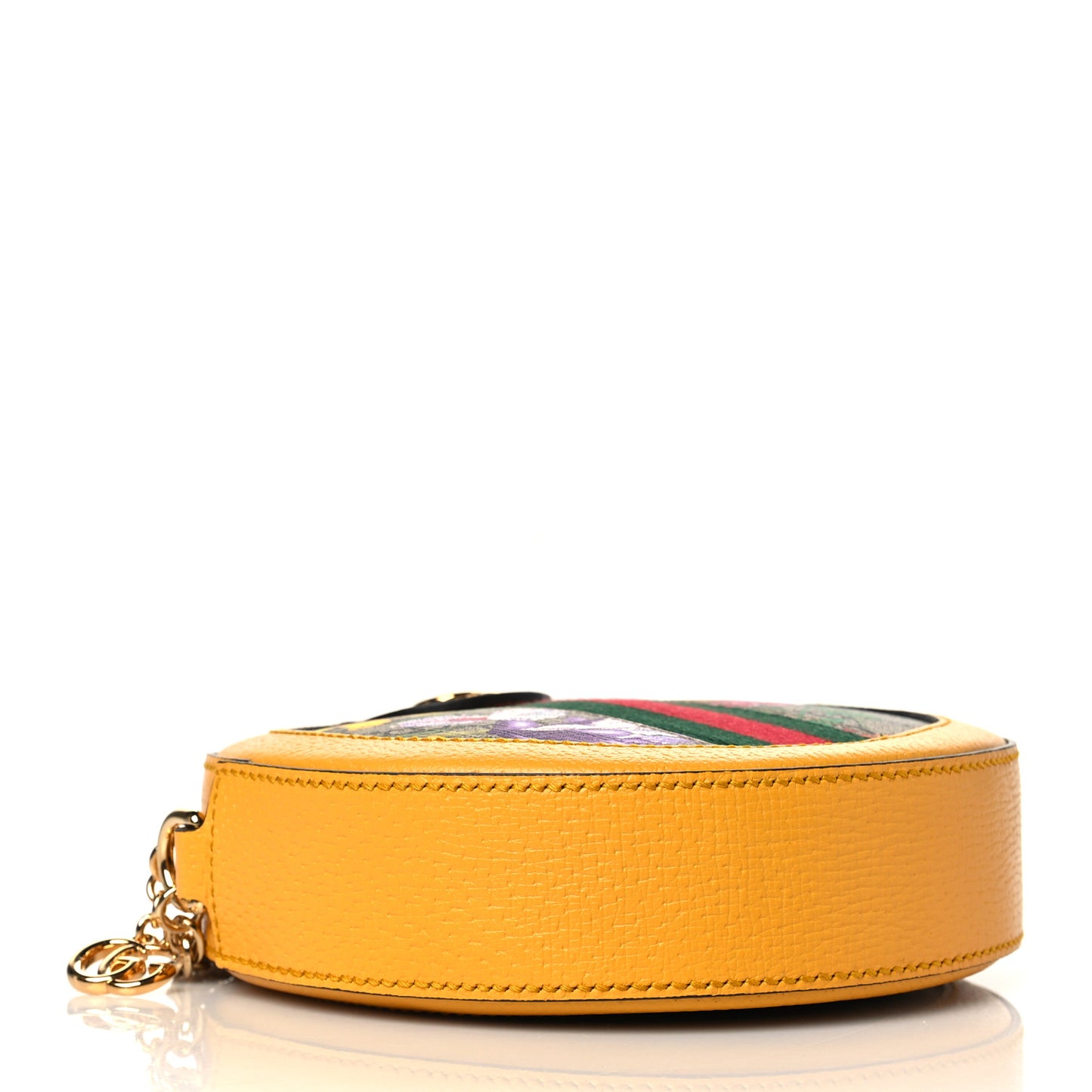 GG Supreme Monogram Flora Web Mini Ophidia Round Shoulder Bag Beige Multicolor Crop