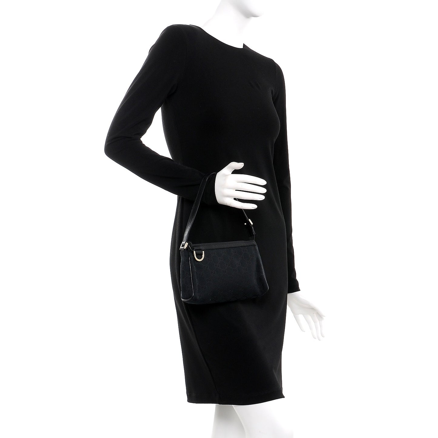 Monogram D Ring Cosmetic Case Bag Black