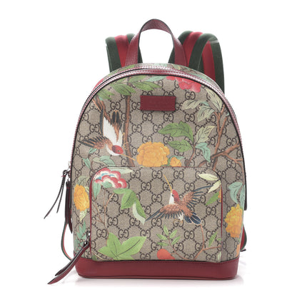 Gucci GG Supreme Monogram Tian Web Small Day Backpack Beige Multicolor Red 2 of 18