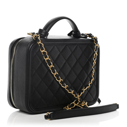 Chanel Caviar Quilted Medium CC Filigree Vanity Case Black 3 of 11