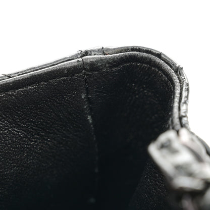 Chanel Metallic Patent Crumpled Calfskin Chevron Quilted Mini Square Flap Black 12 of 14
