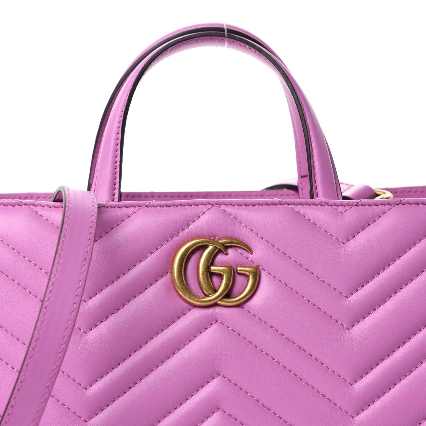 Calfskin Matelasse Small GG Marmont Tote Candy Mousse