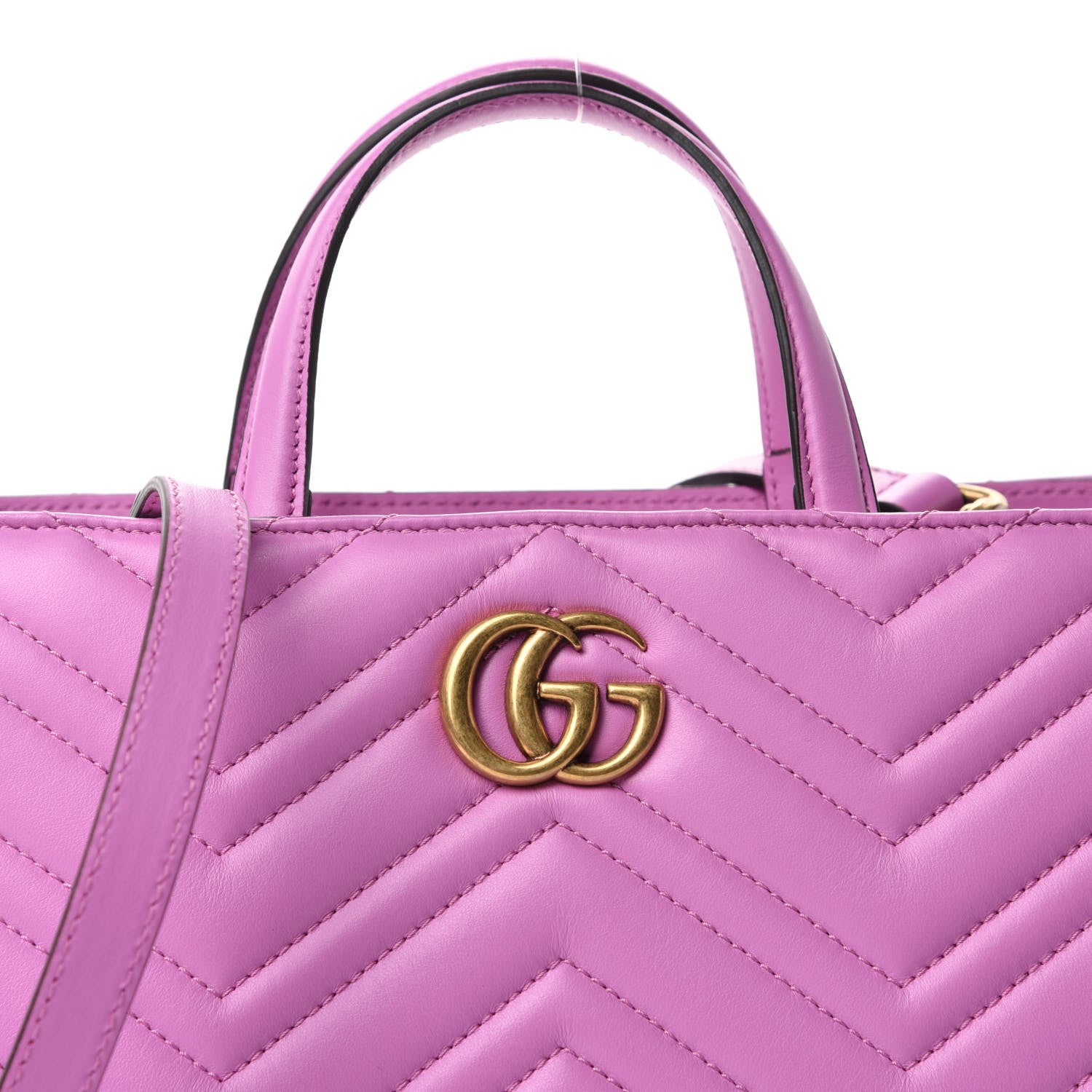 Gucci Calfskin Matelasse Small GG Marmont Tote Candy Mousse 10 of 10