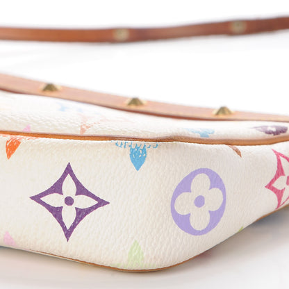 Louis Vuitton Monogram Multicolor Pochette Accessories White 10 of 13