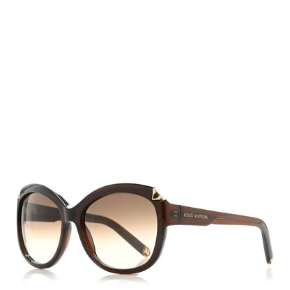 Louis Vuitton Acetate Hortensia Cat Eye Sunglasses Z0486W Brown Glitter 1 of 9