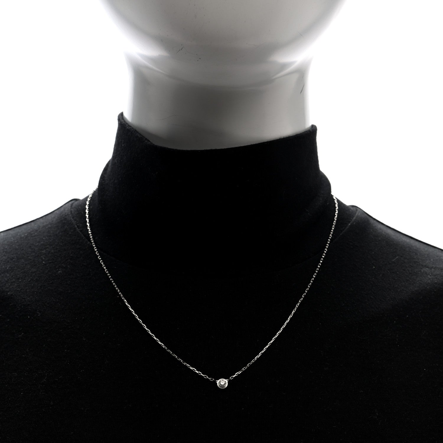 Cartier 18K White Gold Diamond SM D'Amour Pendant Necklace 4 of 10