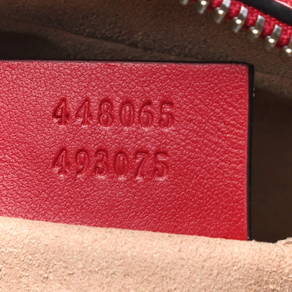 Gucci Calfskin Matelasse Mini GG Marmont Chain Shoulder Bag Hibiscus Red 7 of 11