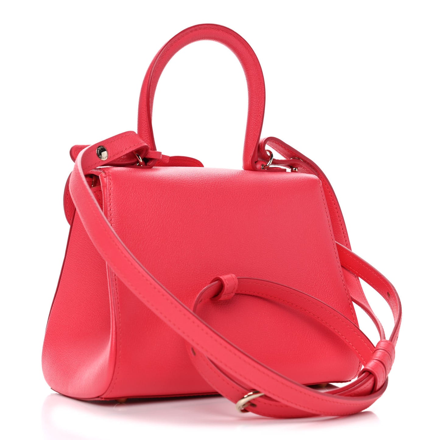 Grained Calfskin Mini Brillant Satchel Coral