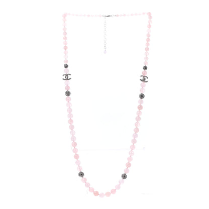 Chanel Bead Crystal CC Long Necklace Pink 2 of 5