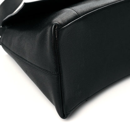 Balenciaga Grained Calfskin Monochrome M Downtown Shoulder Bag Black 8 of 9