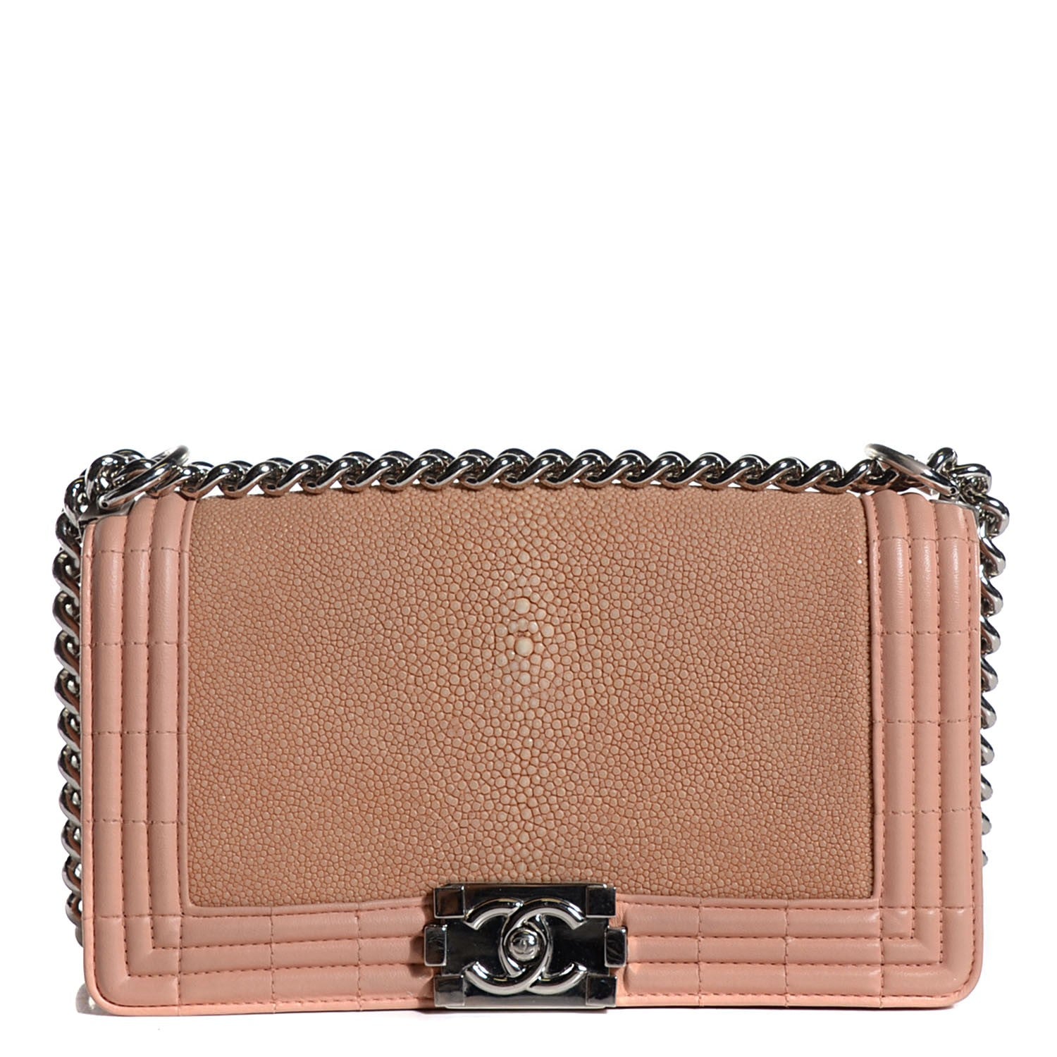 Chanel Galuchat Stingray Medium Boy Flap Light Pink 1 of 7