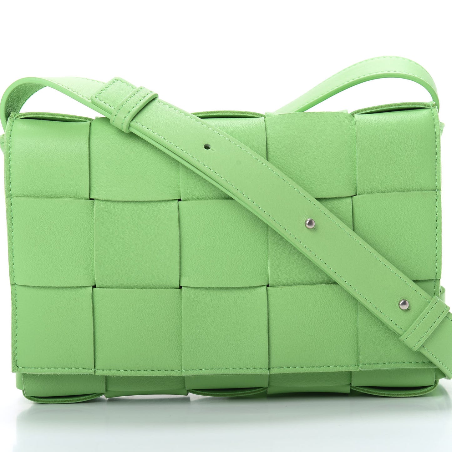 Nappa Maxi Intreccio Cassette Bag Pistachio