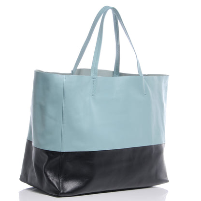 Celine Lambskin Horizontal Bi-Color Cabas Black Glacier 3 of 8