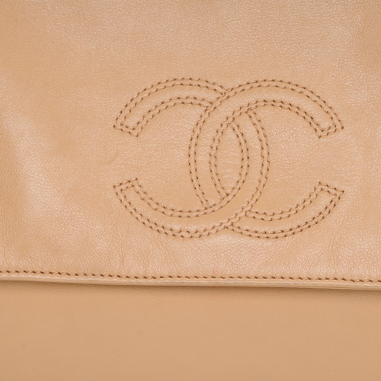Lambskin CC Flap Clutch Beige