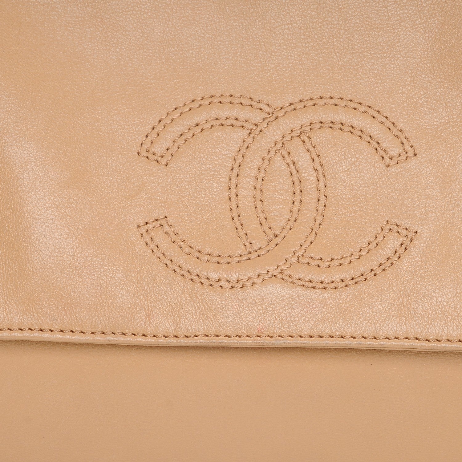 Chanel Lambskin CC Flap Clutch Beige 10 of 11