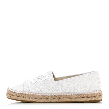 Chanel Patent Sequin CC Espadrilles 40 White 1 of 10
