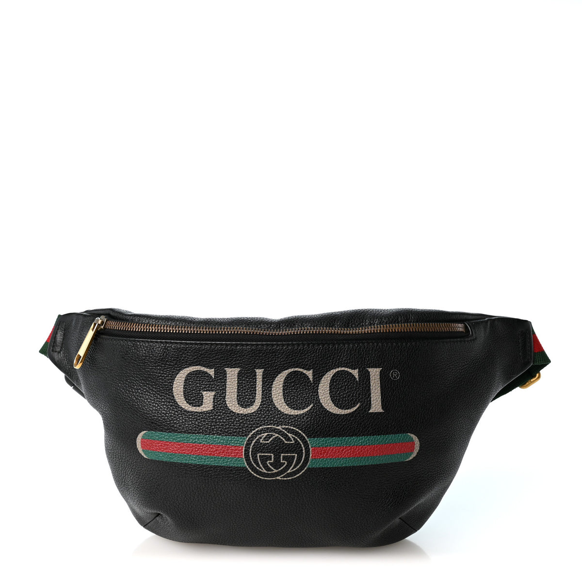 Grained Calfskin Logo Belt Bag Black