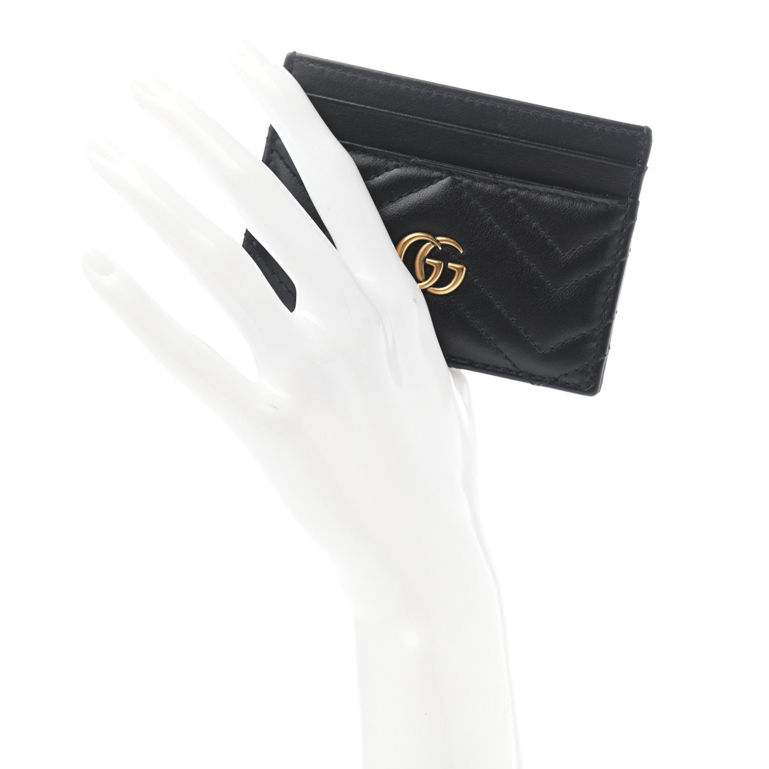 Gucci Calfskin Matelasse GG Marmont Card Holder Black 2 of 6