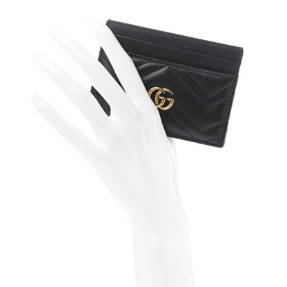 Gucci Calfskin Matelasse GG Marmont Card Holder Black 2 of 6
