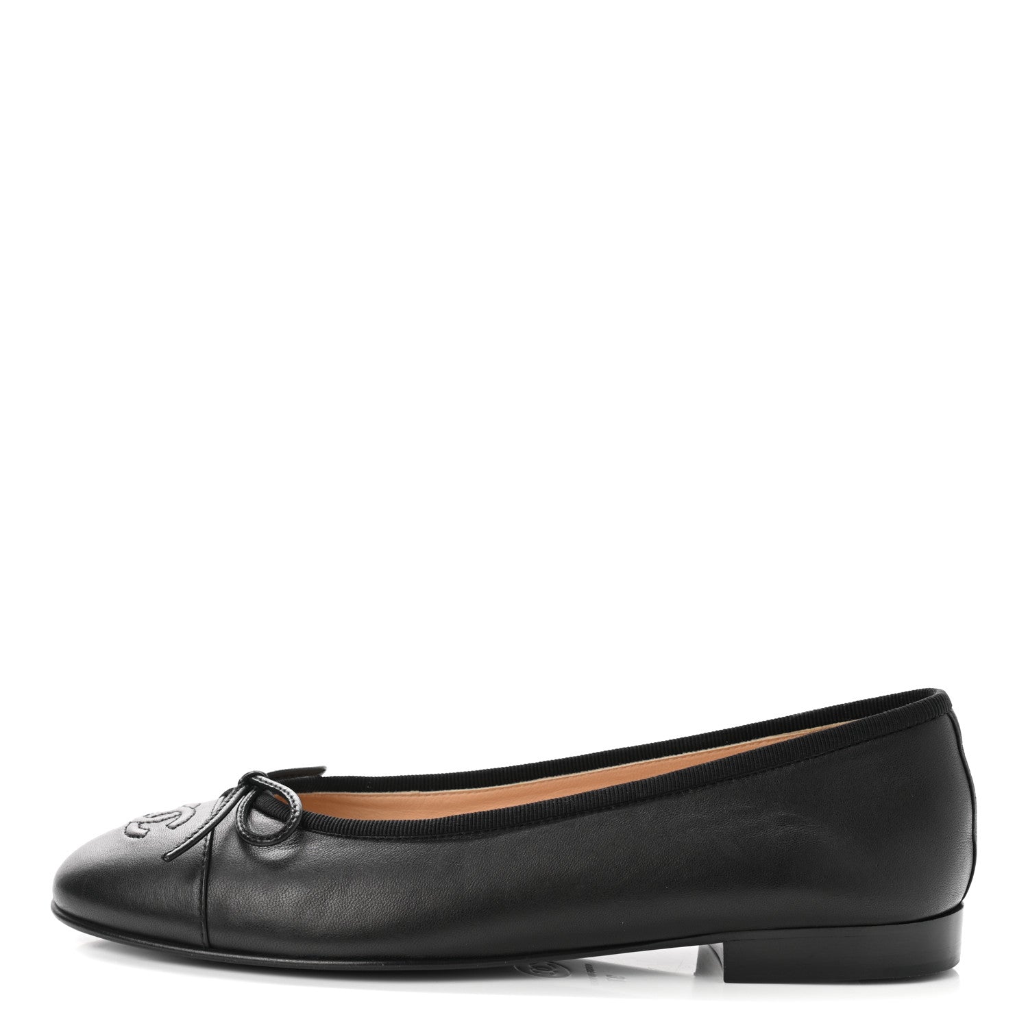 Chanel Lambskin Cap Toe Ballerina Flats 37 Black 1 of 9