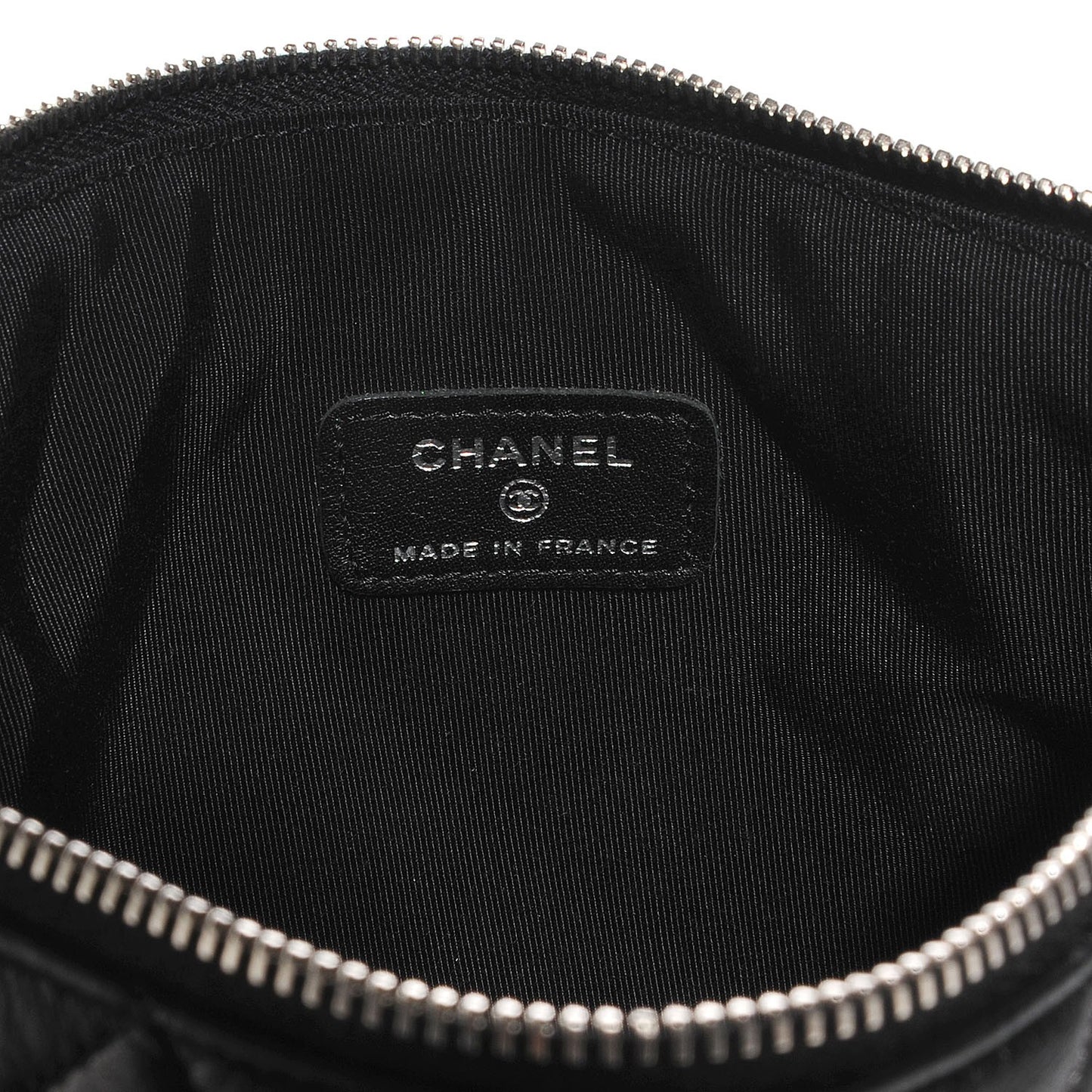 Lambskin Quilted Medium Cosmetic Case Black