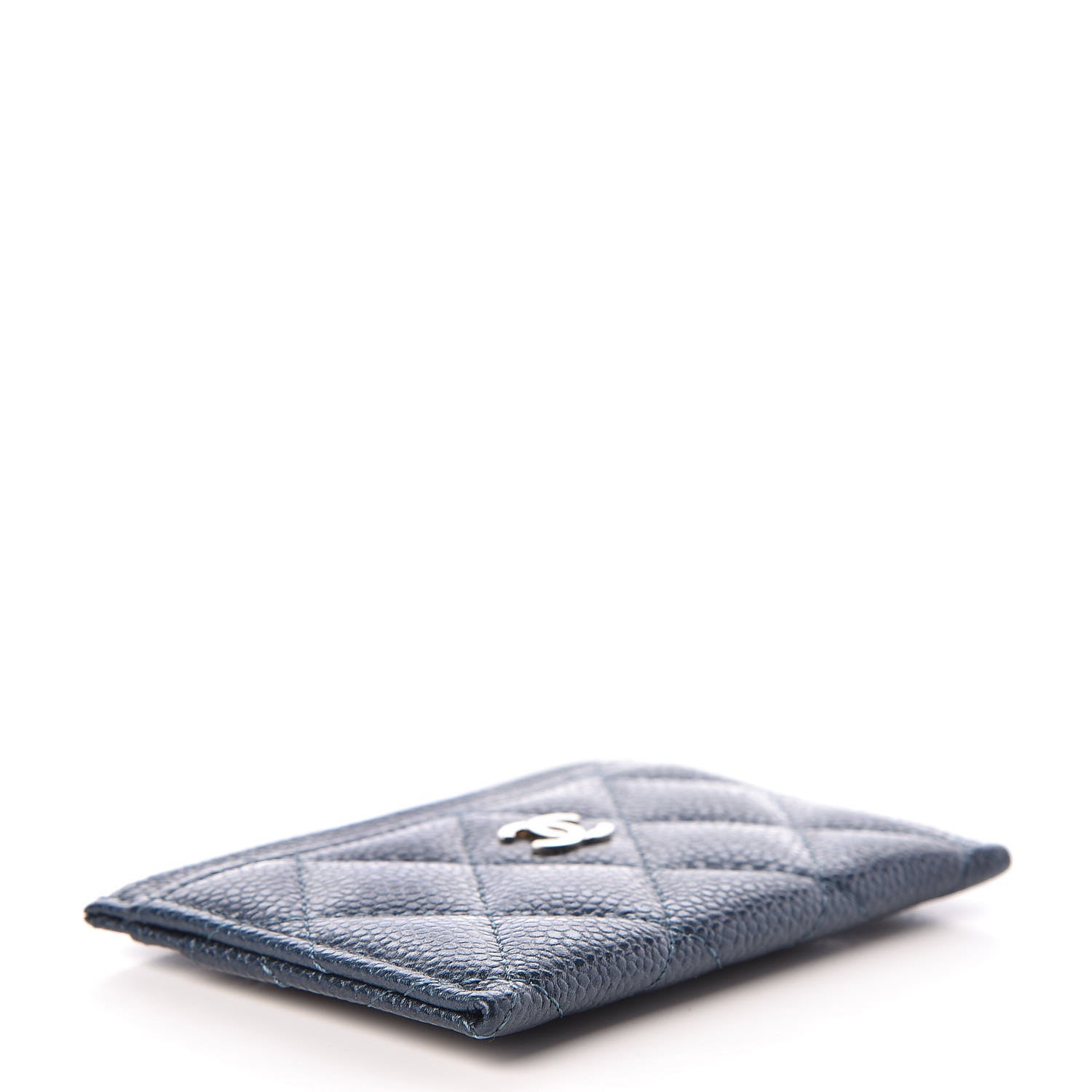 Chanel Metallic Caviar Quilted Card Holder Dark Blue 4 of 9