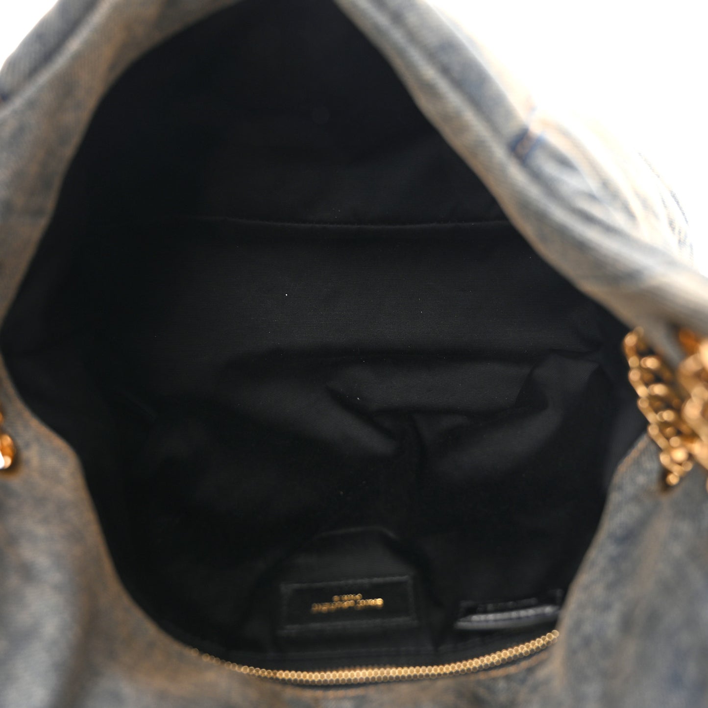 Denim Quilted Medium Loulou Puffer Monogram Chain Satchel Blue Cinnamon