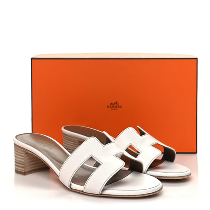 Hermes Calfskin Oasis Sandals 37 White 9 of 9