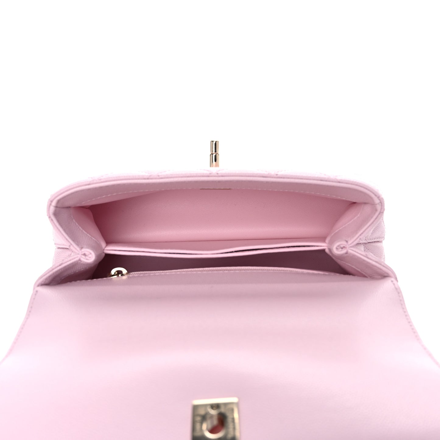Caviar Quilted Mini Coco Handle Flap Light Pink