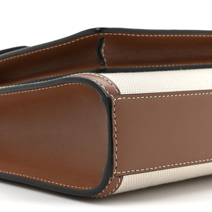 Burberry Canvas Smooth Calfskin Two Tone Mini Pocket Bag Natural Malt Brown 9 of 13