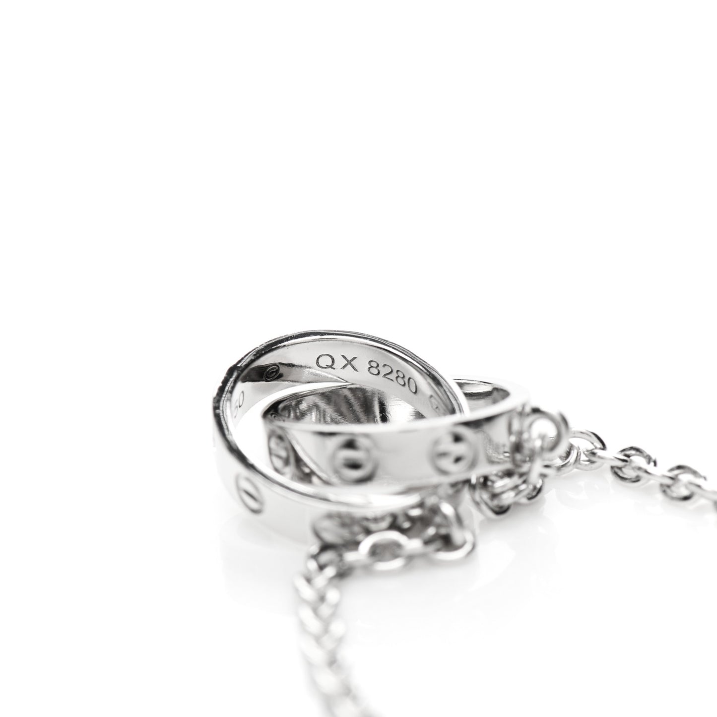 18K White Gold Interlocking LOVE Necklace