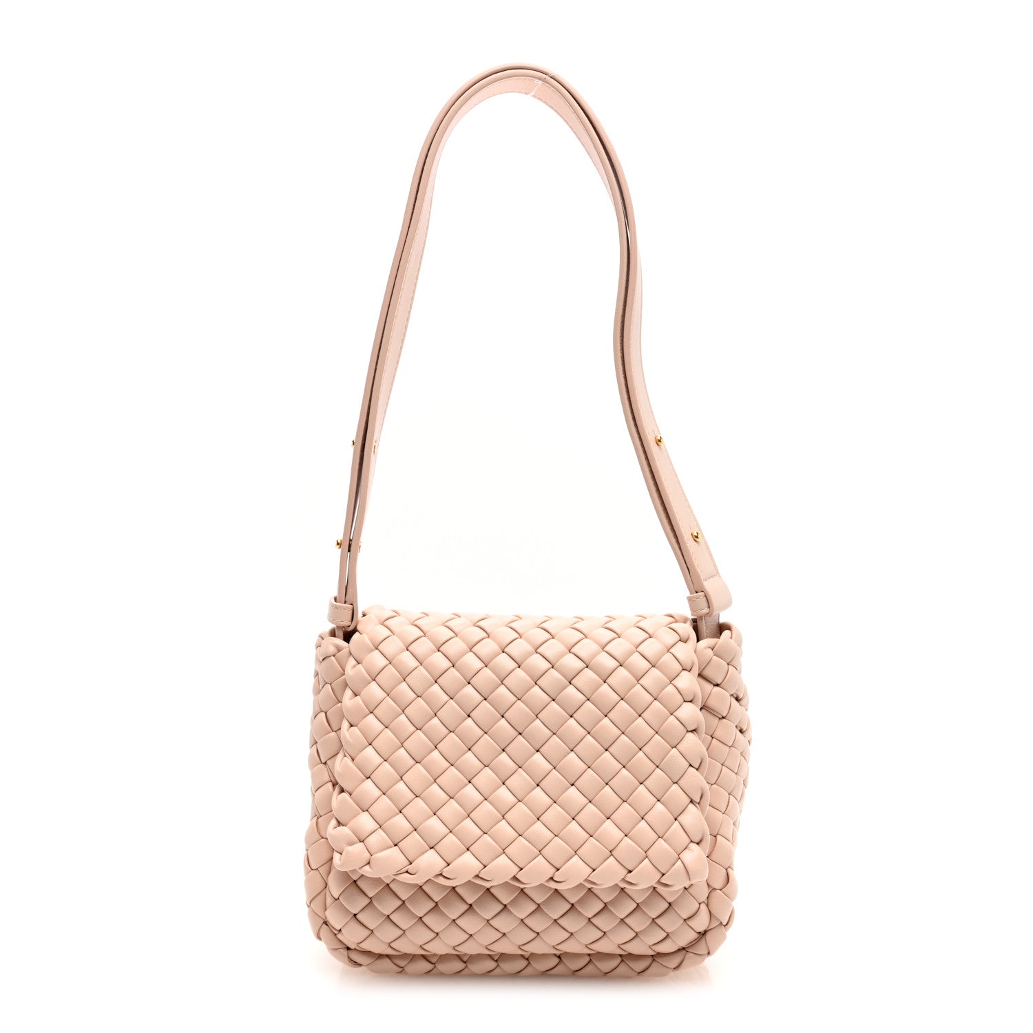 Bottega Veneta Nappa Intreccio Mini Cobble Shoulder Bag Lotus 1 of 10
