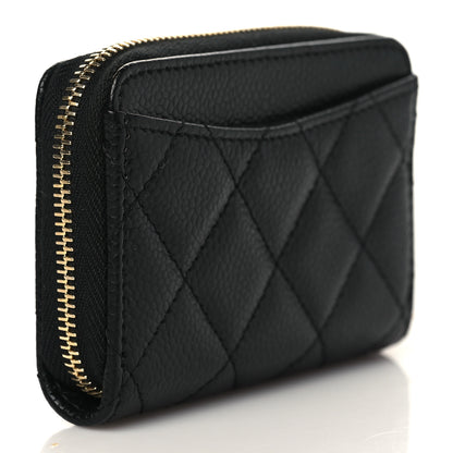 Chanel Caviar Quilted Zip Coin Purse Black 3 of 8