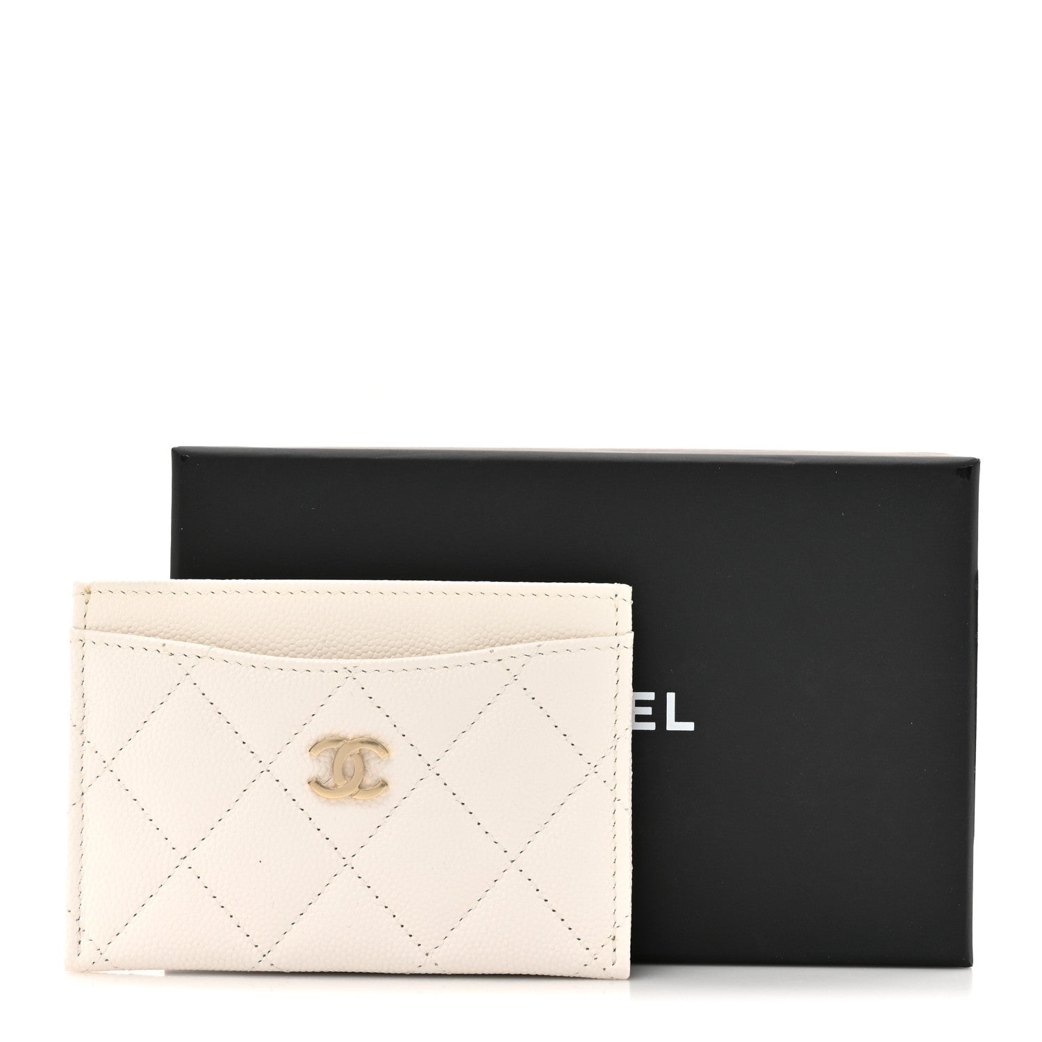 Chanel Caviar Quilted Card Holder White 9 of 9