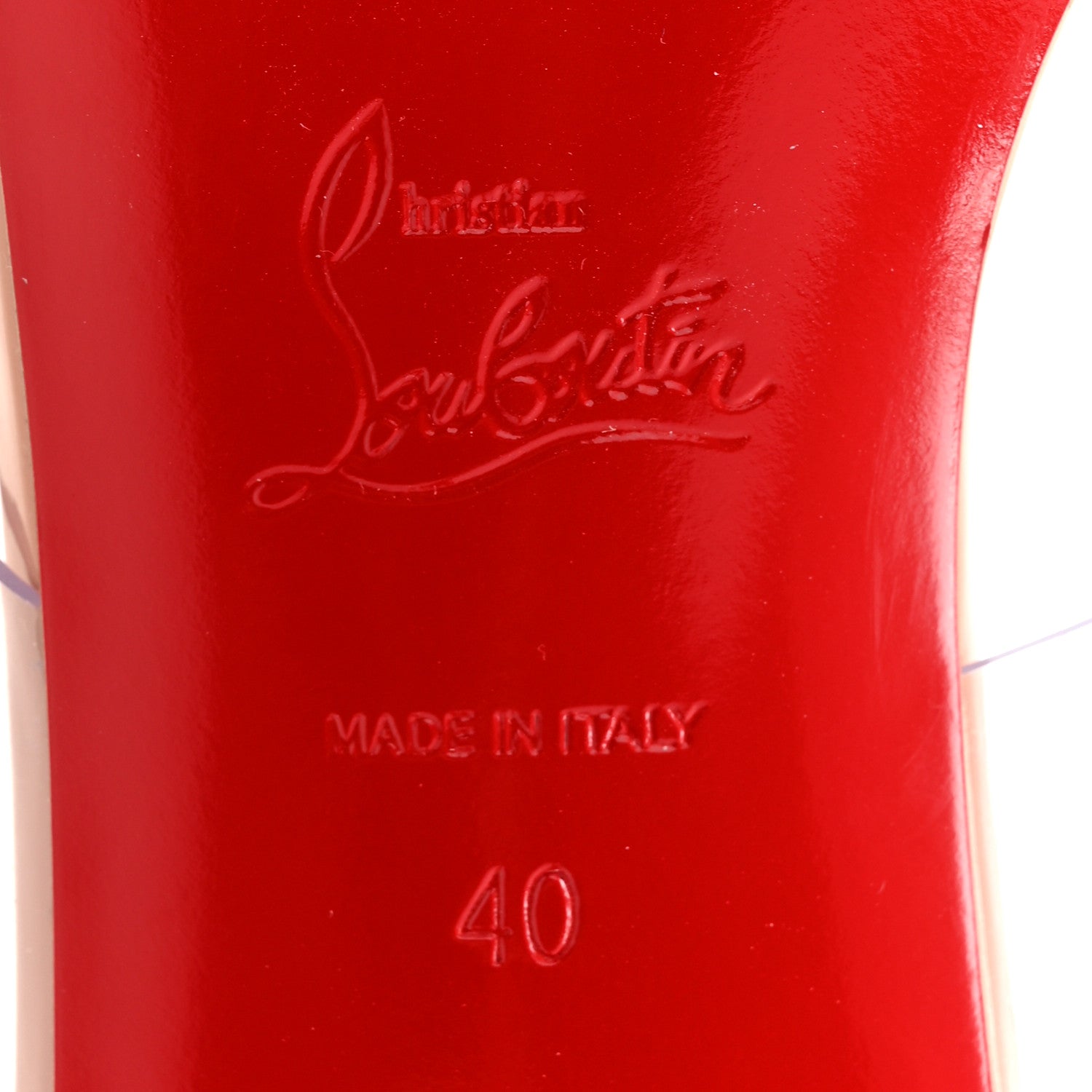 Christian Louboutin Patent PVC Just Nothing 85 Slide Sandals 40 Nude 7 of 9