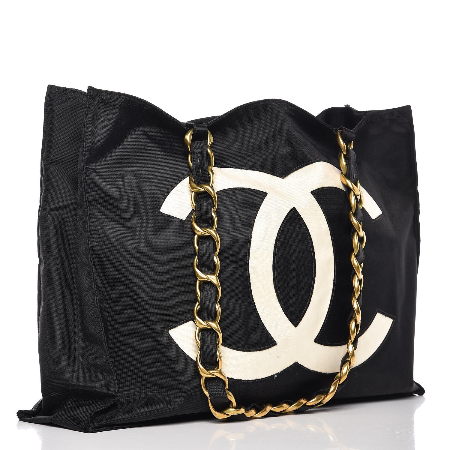 Chanel Canvas Chain Jumbo CC Tote Black 3 of 16