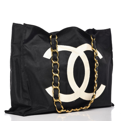 Chanel Canvas Chain Jumbo CC Tote Black 3 of 16