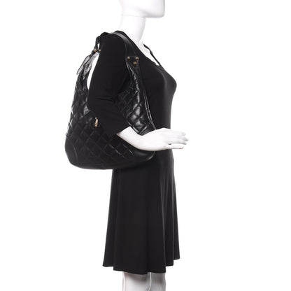 Burberry Calfskin Quilted Brook Hobo Black 2 of 11
