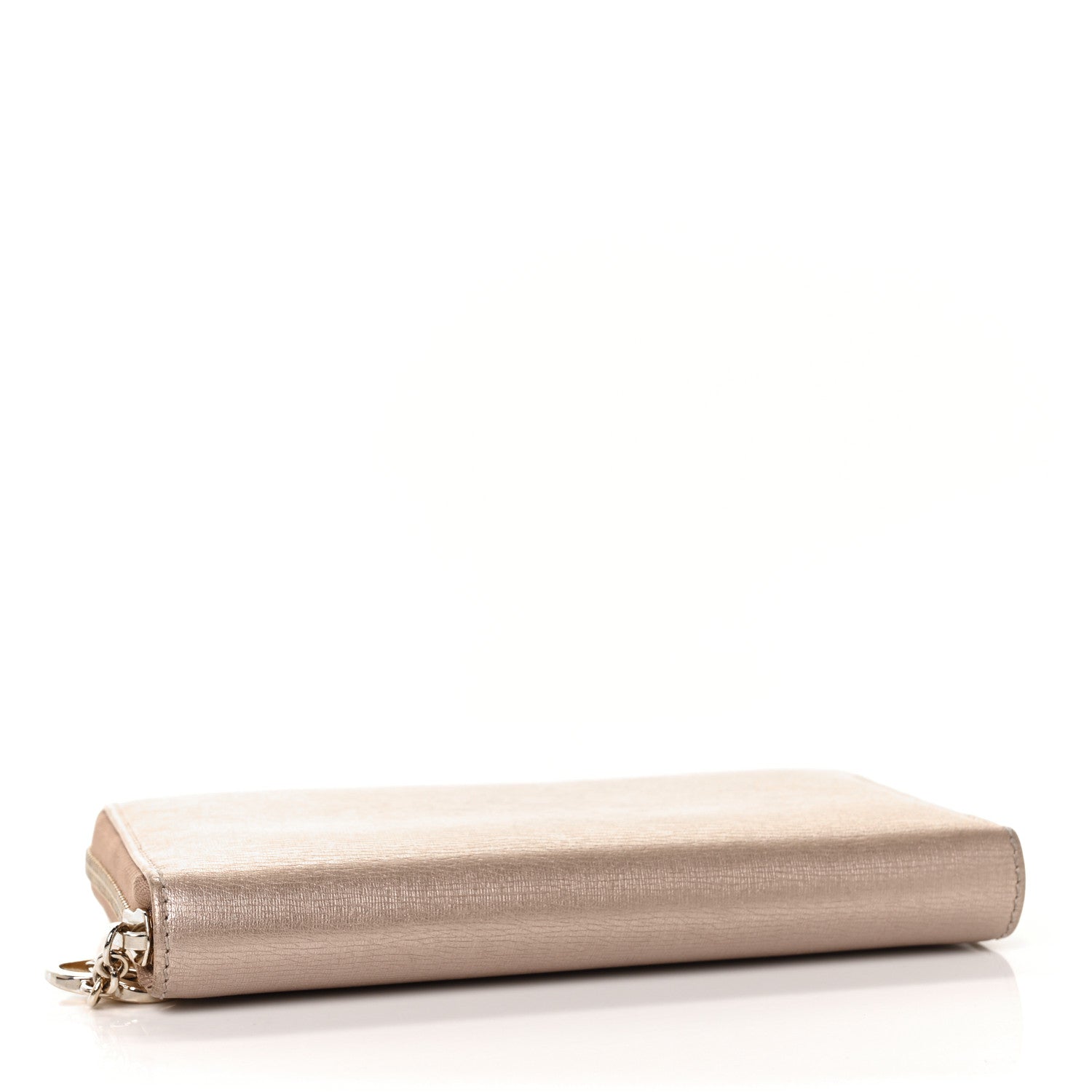 Gucci Metallic Shangai Calfskin Lovely Zip Around Wallet Dark Shell 4 of 8