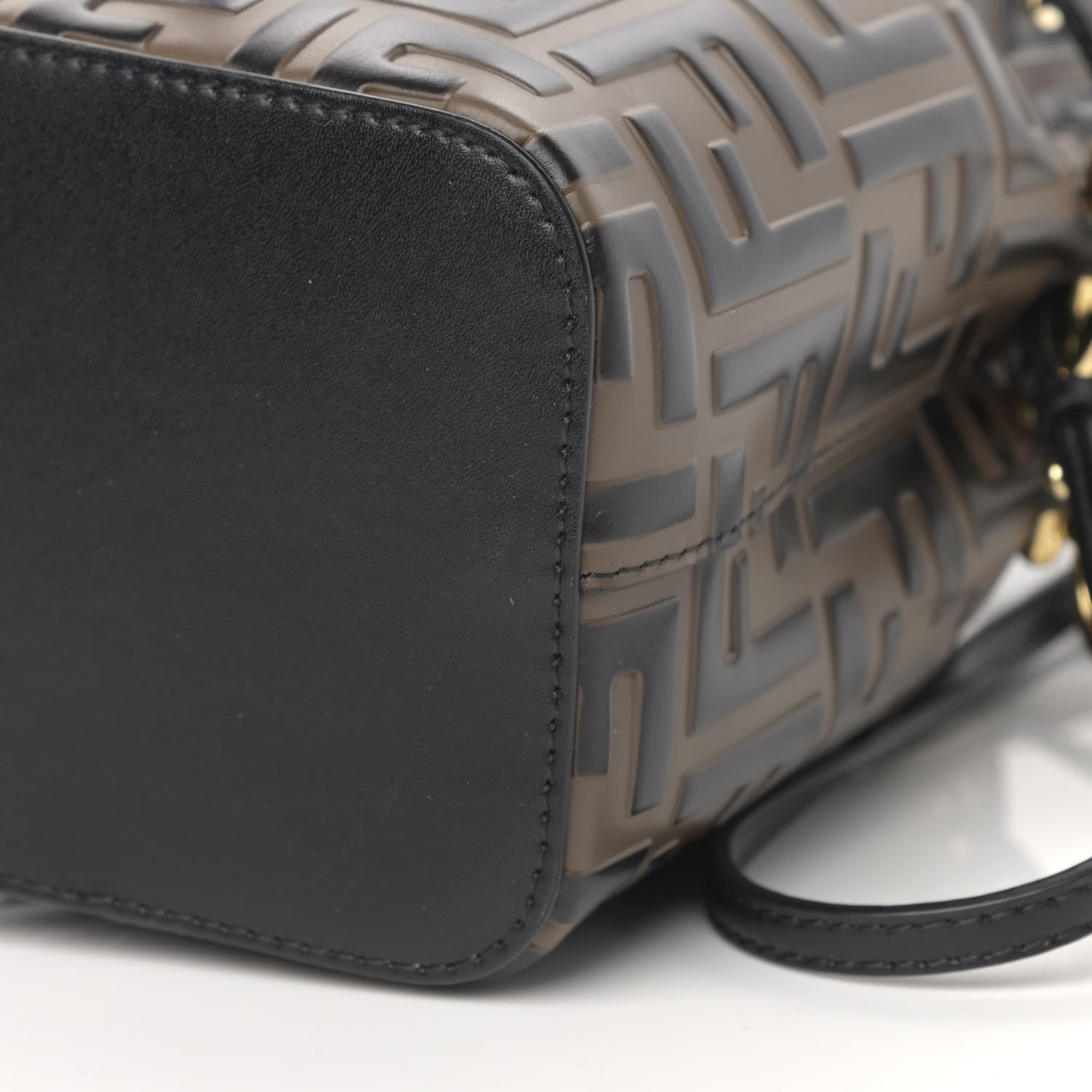 Fendi Vitello Liberty F is Fendi Bi-Color FF 1974 Embossed Mini Mon Tresor Bucket Bag Maya Black 10 of 11