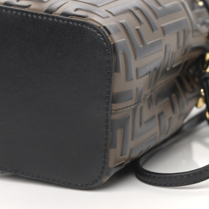 Fendi Vitello Liberty F is Fendi Bi-Color FF 1974 Embossed Mini Mon Tresor Bucket Bag Maya Black 10 of 11