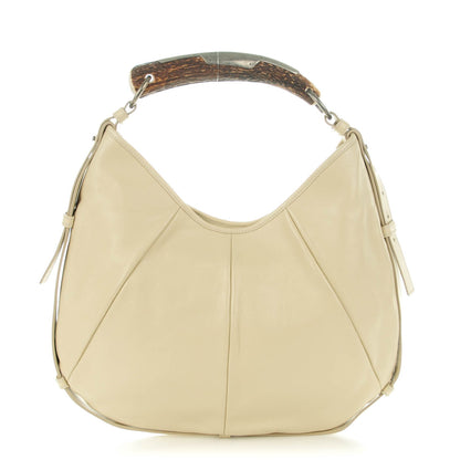 Saint Laurent Calfskin Mombasa Horn Hobo Off White 1 of 7