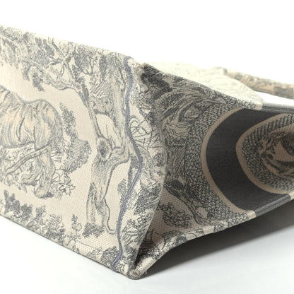 Christian Dior Canvas Embroidered Medium Dioriviera Toile De Jouy Book Tote Gray 7 of 8