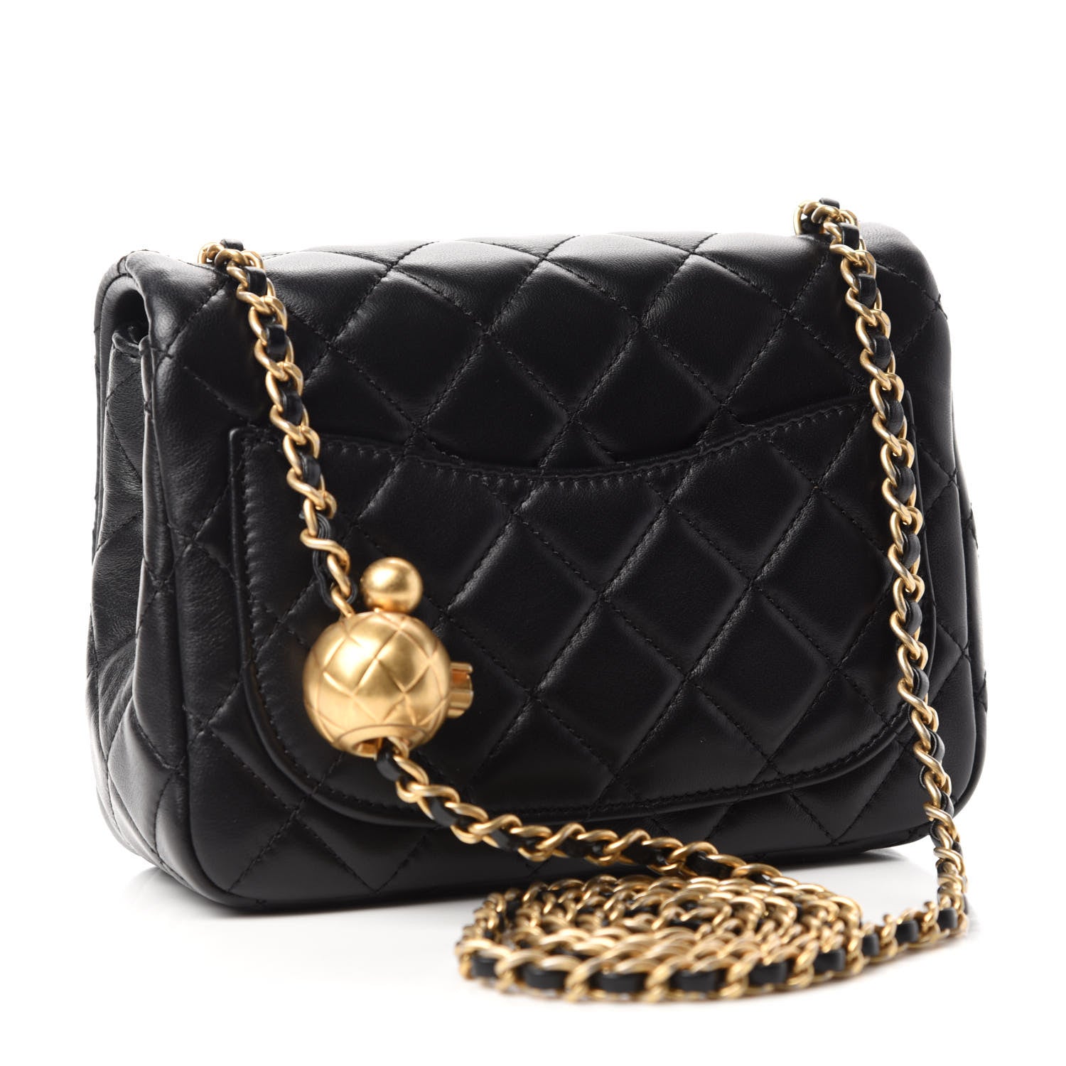 Chanel Lambskin Quilted Mini Pearl Crush Flap Black 3 of 11