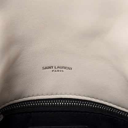 Saint Laurent Lambskin Quilted Small Loulou Puffer Monogram Chain Satchel Blanc Vintage 6 of 10