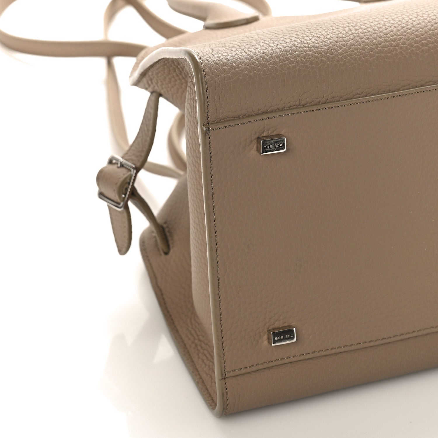 The Row Grained Calfskin Soft Margaux 10 Bag Dark Taupe 7 of 8