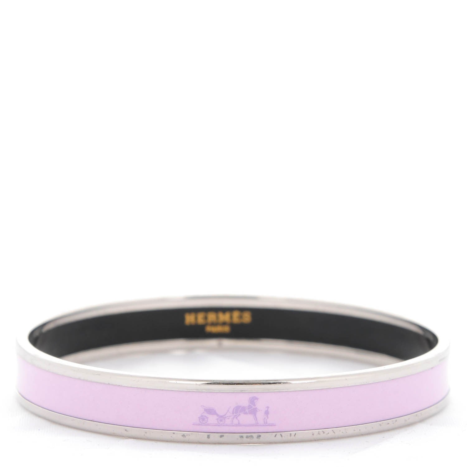 Hermes Enamel Printed Narrow Caleche Bracelet 65 1 of 4