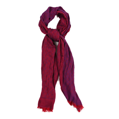 Gucci Wool Jacquard GG Monogram Fringe Scarf Fuchsia Purple 1 of 4